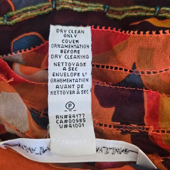 Diane von Furstenberg Ezmeralda Silk Blouse Emellished Layered Floral Women 8 - Picture 12 of 14